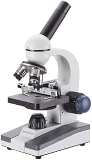 M150C-MS Compound Monocular Microscope, WF10x and WF25x Eyepieces, 40x-1000x Magnification, LED Illumination, Brightfield, Single-Lens Condenser, Coaxial Coarse and Fine Focus, 110V