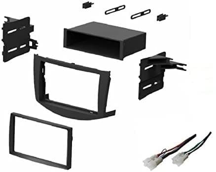 ASC Audio Car Stereo Dash Install Kit and Wire Harness for Installing an Aftermarket Single or Double Din Radio for 2006 2007 2008 2009 2010 2011 Toyota RAV4 RAV 4 - No Factory Premium Amp/JBL