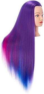 Hairingrid 26"-28" Mannequin Head Hair Styling Training Head Manikin Cosmetology Doll Head Synthetic Fiber Hair and Free Clamp Holder(R71818WP0320)