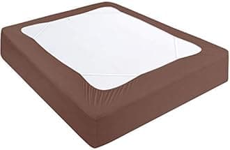 Box Spring Cover Queen Size, Elastic Fabric Wrap Around 4 Sides Bed Skirt, Sleek Alternative for Bed Skirts for Hotel/Home, Fits Box Springs up to 13”, Brown