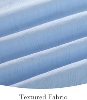 ECOWISH Women Cotton Midi Dress: 2025 Button V Neck Casual Summer Dresses Short Sleeve A-Line Shirt Long Dress with Pockets