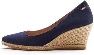 Navy Roses Canvas Wedges - U Cut 7.5 US (38.5EU)