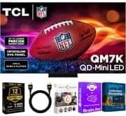 TCL 85-Inch QM7K QD Mini LED Smart Google TV - Dolby Vision , Dolby Atmos, HDR, Game Accelerator 288 Hz, Alexa Compatible w/ 12 Month CPS Protection, AUX HDMI Cable, Streaming