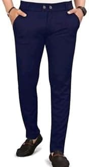 HARSHAD KUMAR & CO. Men's Solid Lycra Slim Fit Stretchable Casual Wear Comfortable Formal Trousers Pants