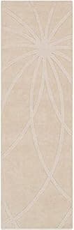 ZARACARPETS Solid Plain Exported Quality Hand Made Carpets and Rug Size 6x6 Round Diameter (6 by 6 Round) Cream Web