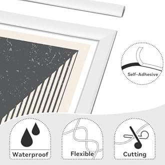 26.2 Ft Peel and Stick Wall Molding Trim, White(Paintable) Self Adhesive Flexible Trim for Wall, Edges, Borders, Window Frames, Backsplash Tiles, Baseboard & More (W:0.4", T:0.1")