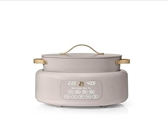 Beautiful 10 in 1 6 Qt Electric Multi-Cooker, by Drew Barrymore Cornflower Blue (Porcini Taupe)