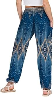Lofbaz Harem Pants for Women Yoga Boho Hippie Clothing Womens Palazzo Bohemian Pajama Trousers Beach Indian Gypsy Genie Clothes