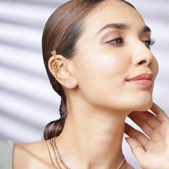 VAMA FASHIONS Traditional Maharashtrian Style Clip on Pressing Bugdi Upper Earring Ear Cuff For Women & Girls