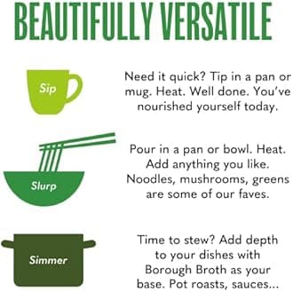 Organic Lamb Bone Broth by Borough Broth - Freshly Made with Grass-Fed Lamb & British Spring Water - High in Collagen & Protein - Low-Cal & Gluten Free - Delivered Chilled - 5 x 324g