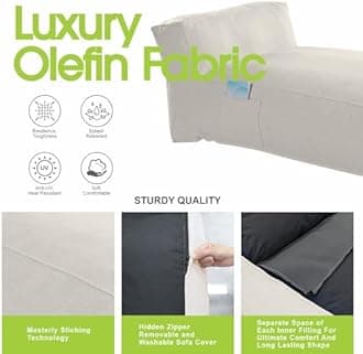 Dineli Chaise Lounge Chair Outdoor Bed Lounger Outdoor Couch Sofa for Pool Co...