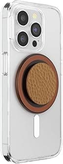 PopSockets Phone Grip for MagSafe with Kickstand, Magnetic Stand, Swappable Top, Secure Hold for iPhone MagSafe Cases, Phone & Tablet Grip - Enamel Hammered Copper Tone