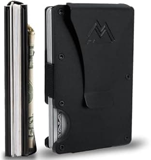 Mountain Voyage Minimalist Wallet for Men - Slim RFID Wallet I Scratch Resistant, Matte Black Credit Card Holder & Money Clip, Easily Removable Money & Cards, Mens Wallets