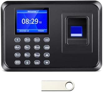 Time Clock ​with 1000 Fingerprint,500 Password, Two Punching in One