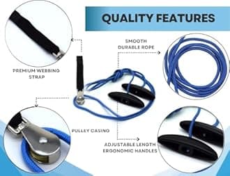 LiftAid Metal Shoulder Pulley for Physical Therapy with Exercise Guide - Improves Shoulder Strength & Range of Motion - Reduces Pain, Helps in Muscle Recovery - Physical Therapy Equipment (Blue-Metal)