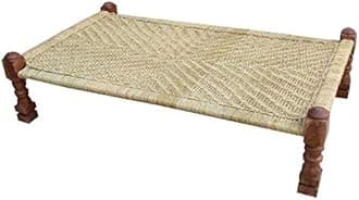 Doxey Indian Jute Manjhi Woven Charpai Daybed Brown