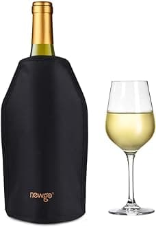 Wine Cooler Sleeve Reusable Wine Bottle Cooler Flexible Wine Ice Pack Sleeve Keep Wine Cool and Refreshing for Standard Size Bottles for Red Wine, White Wine & Champagne - Black