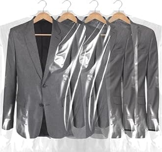 RAAHII 30 piece transparent plastic dustproof hanger clothes storage bag for suit, Blazer cover, coat covers with zip for wardrobe storage of jacket, garments, sweaters, saree. (30, Blazer cover)