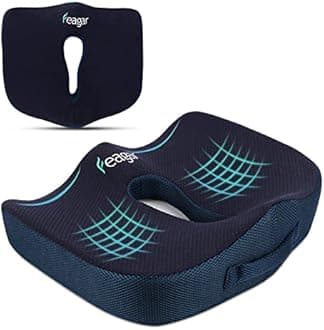 Feagar Seat Cushion for Back Pain - Orthopedic Non-Slip Memory Foam Coccyx Cushion for Tailbone Relief Sciatica Hemorrhoid, Office Chair Cushions Wheelchair, Kitchen Chairs, Recliner, Car Seats