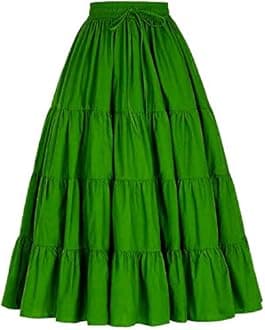 JANAK Girl's Crepe Fabric Long Frill Skirt 584