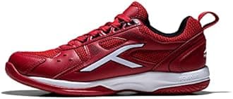 HUNDRED Unisex-Child Raze Non-Marking Cushion Badminton Shoe (Red::White::Black, 5Uk)