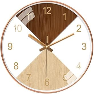 STAR WORK Quartz 12 Inches Premium Wall Clock for Home Stylish Latest Modern Design | Non Ticking Silent Wall Clock - Zero Sound & Disturbance Analog Clock (Wood Brown)