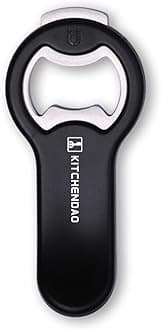 KITCHENDAO 2 in 1 Magnetic Beer Bottle Opener for Fridge and RV with Cap Catcher - Pop Can Soda Can Opener, Stick to Refrigerator for Easy Storage with Magnet, Gift for Men Husband Father