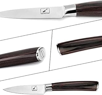 Paring Knife - imarku Professional 3.5 Inch Peeling Knife - 7Cr17Mov German High Carbon Stainless Steel Small Fruit Knife with Ergonomic Pakkawood Handle, Ultra Sharp