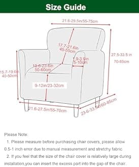 CRFATOP Stretch Mid Century Modern Armchair Slipcover 1-Piece Jacquard Accent Chair Covers with Arms Soft Chair Slipcovers for Living Room Furniture Protector Office Reception Reading Sofa,Beige