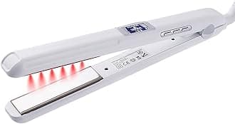 New Upgrade Ultrasonic Infrared Hair Straightener Care Cold Flat Iron for Hair Treatment Therapy Repair Damaged Hair LCD Display 360° Swivel Cord (White)