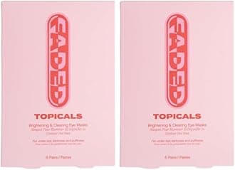 Topicals Faded Brightening Under Eye Masks | Patches to Depuff, Hydrate, Brighten and Cool | Reduce Dark Circles and Fine Lines | Contains Kojic Acid, Caffeine and Niacinamide (2 Sets of 6, 2 Pack)
