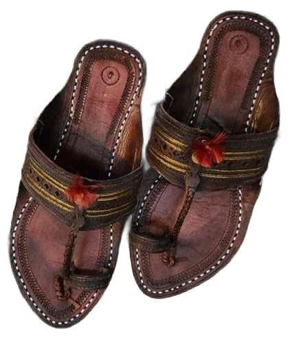 niira Leather Kolhapuri Chappals for Men - The Royal | Stylish & Comfortable | Handmade by Local Artistans | Leather Slipper, Kolhapuri's Chappal for Men