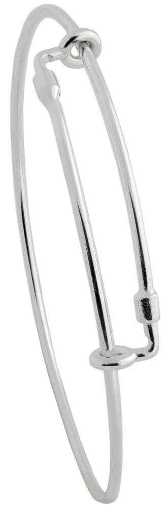 Jenaforte © .925 Sterling Silver Expandable Charm Bangle Bracelets Expandable from 7-8 Inch