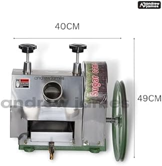 Andrew James Stainless Steel Manual Sugar Cane Juice Machine - 1 Year Warranty | Commercial for Industrial Use