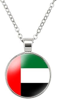 World Most Countries Flag Zinc Alloy Necklace Pendant Necklace for Men Women