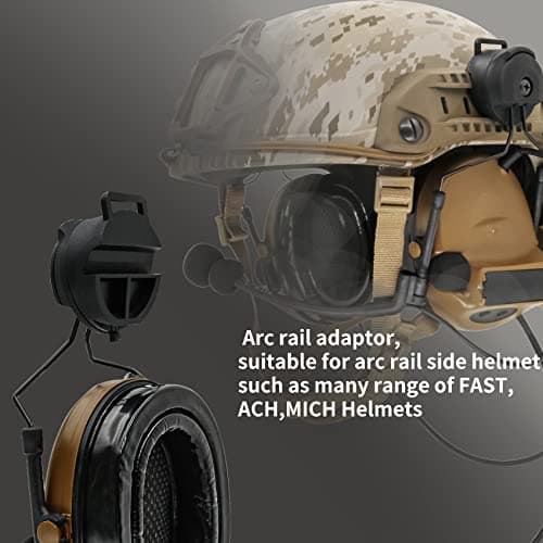 Tactical Headset with ARC Rail Adapter Hearing Protection with Gel Ear Pads for Airsoft Sports