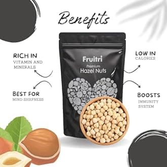 Fruitri Premium Crunchy Turkish Hazelnut Nuts - 400g, Raw Hazel Nuts for Snacking & Baking, Jumbo Size, Healthy Nuts Packed with Nutrients, Raw & Dehulled For Making Chocolate Spread, Dry Fruits