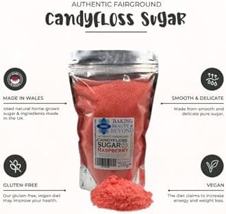 Baking Beauty and Beyond Premium Candy Floss Sugar 400g - Raspberry Flavour