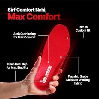 Frido Max Comfort Arch Cushion Insole | Relieves Arch Pain | Proprietary Hi- Per Foam Orthotic Inserts | Deep Heel Cup for Enhanced Stability | Sports & Casual Shoe Insert | Small (4-7 UK) Pack of 2