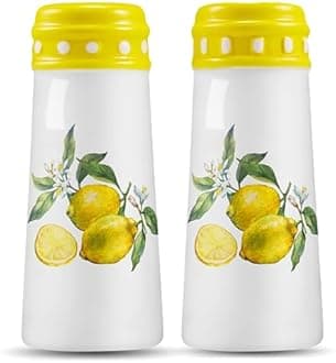 Lemon Salt And Pepper Shakers - Farmhouse Cute Salt Pepper Shaker Set For Kitchen Table, Lime Kitchen Decor Accessories - Large Seasoning Shakers Bottle Set, Unique Citrus Limon Collectable Gifts