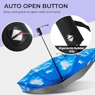 LLanxiry Compact Travel Umbrella,Windproof Waterproof Stick Umbrella Anti-UV Protection Golf Umbrellas