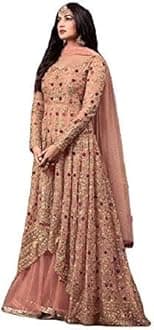 JVK Enterprise Ready to Wear Indian Pakistani Style Embroidered Koti Salwar Kameez Salwar Suit for Women