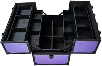 SHANY Essential Pro Makeup Train Case Cosmetic Box Portable Makeup Case Cosmetics Beauty Organizer Jewelry storage with Locks, Multi Compartments Makeup Box and Shoulder Strap - Lily