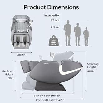 2025 Full Body Zero Gravity Massage Chair, APP Control Shiatsu Massaging Recliner with Foot Roller, Back Heated, Bluetooth Speaker, Touch Screen for Family & Friends