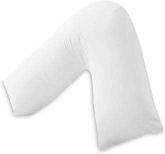 MH Home V Pillow Only - Orthopedic Supportive Pillow For Neck, Back & Shoulder - Pregnancy Nursing Support Shaped Pillows - Premium Hollowfiber Filling & Machine Washable