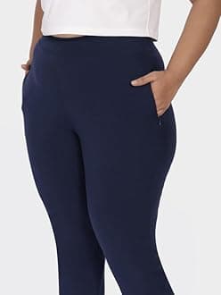 BlissClub Women's Straight Fit Mid Rise Pants