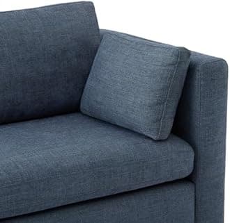 CHITA Oversized Modular Sectional Fabric Sofa Set,Extra Large L Shaped Couch with Reversible Chaise Modular Sectional Couch,112 inch Width,4 Seat Modular Sofa with Storage Ottaman, Blue