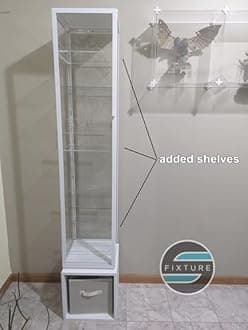 Acrylic Shelf for IKEA Blaliden 3/16"" with White Brackets and Hardware, BD-100001A-2-W (White Bracket)