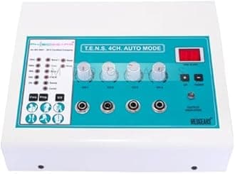 Physiogears 4 Channel Tens Automode Physiotherapy Portable Nerve Stimulator Electrotherapy Physiotherapy Machine with One Year Warranty (Electrode Pad)