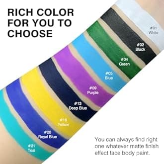 FREEORR Teal Face Body Paint Makeup 30G,Professional Stage Screen Halloween,Teal Face Body Paint Makeup for Halloween Costume Theater Dress-Up Peacock Corpse Bride Sally Sea Smurf Makeup-21